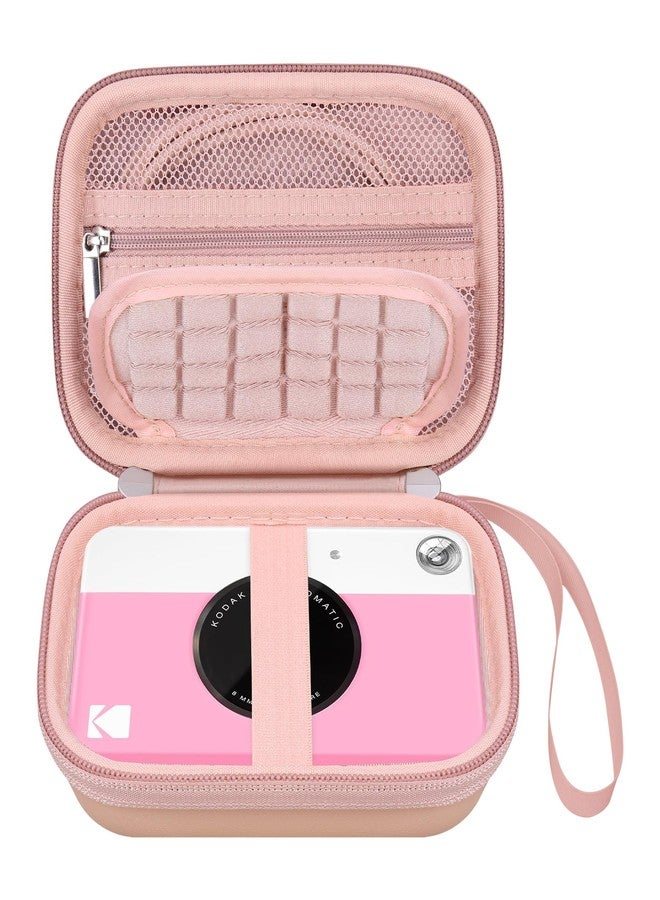 Elonbo Camera Carrying Case for KODAK Printomatic Digital Instant Print Camera, Portable Bluetooth Photo Printer Storage Holder Bag, Mesh Bag Fits Zink Photo Paper,MicroSD Card,Cable,Rose Gold+Gold - Image 1