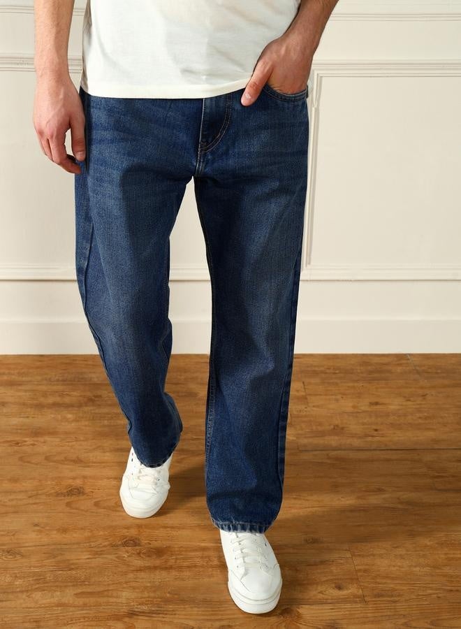 Dennis Lingo Men’s Relaxed Fit Dark Blue Jeans – Versatile and Comfortable  - Image 2