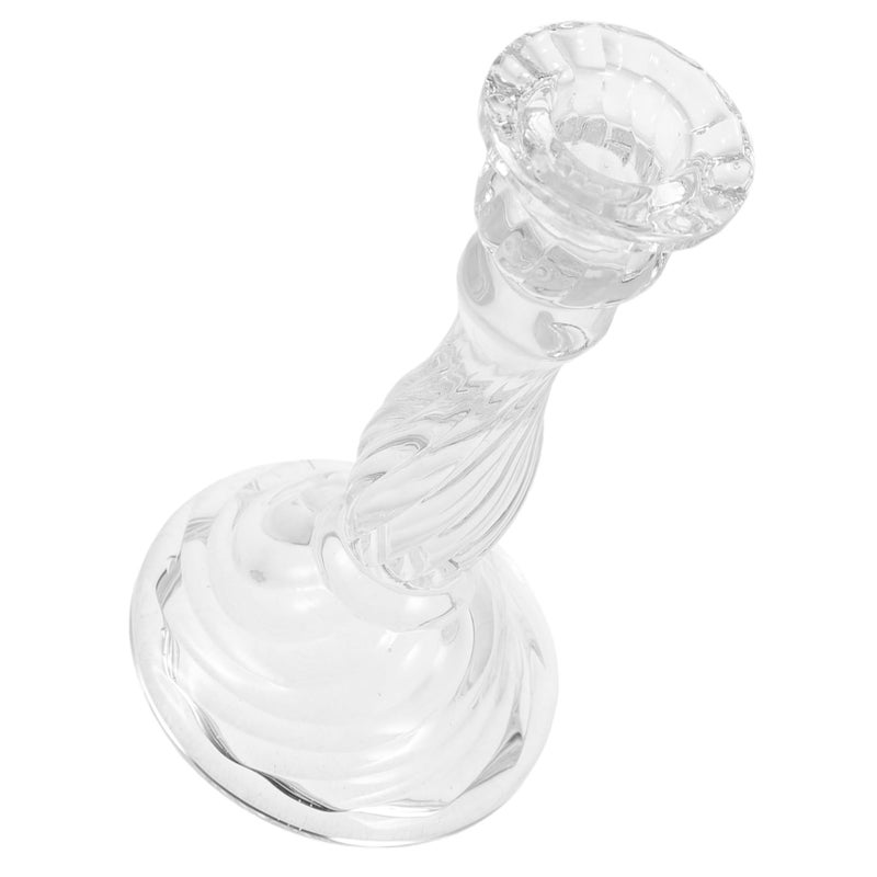 Clear Glass Tealight Holder Elegant Candlestick For Wedding Dinner Party Home Decor - Image 2