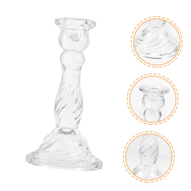 Clear Glass Tealight Holder Elegant Candlestick For Wedding Dinner Party Home Decor - Image 4