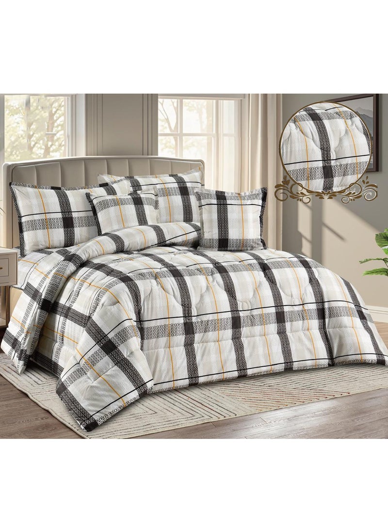 Miral 6-Piece Double Bed Comforter Set – Soft Printed Quilt with Full Fitted Sheet and Pillow Covers – Size 220×240 cm  - Image 3