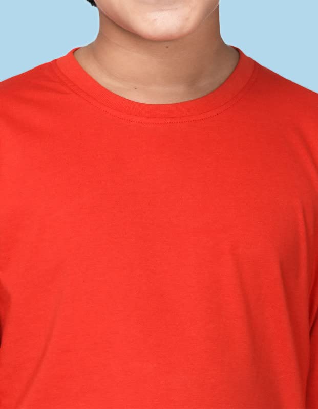 Nusyl Boys Solid Cotton Blend Tshirt – Soft, Warm & Comfortable Full-Sleeves T-Shirt | Casual Wear for Kids & Teen Boys | Full Sleeves T-Shirt |- NUBCTSF001-Singles Red - Image 3
