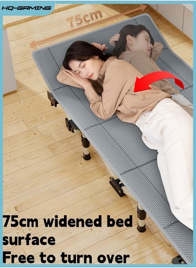 HQ-GAMING - Folding Bed, Portable Sleeping Cot with Mattress, Single Person Nap Bed for Office, Camping, and Home with Easy-to-Carry Design and Simple Folding Mechanism Folding Camping Cots for Adults - Image 1