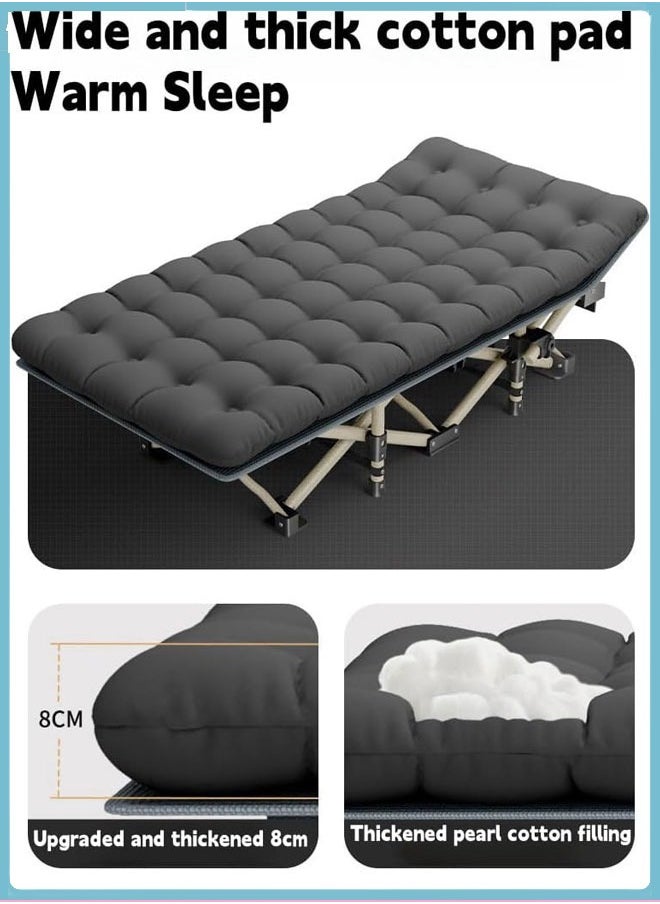 HQ-GAMING - Folding Bed, Portable Sleeping Cot with Mattress, Single Person Nap Bed for Office, Camping, and Home with Easy-to-Carry Design and Simple Folding Mechanism Folding Camping Cots for Adults - Image 1