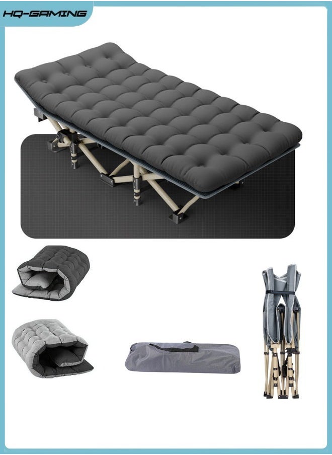 HQ-GAMING - Folding Bed, Portable Sleeping Cot with Mattress, Single Person Nap Bed for Office, Camping, and Home with Easy-to-Carry Design and Simple Folding Mechanism Folding Camping Cots for Adults - Image 1