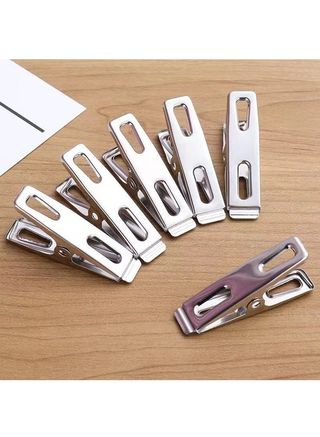 HOMESTAR 20 Packs Heavy Duty Clothes Pins Stainless Steel Clothespins Laundry Clips Metal Clothes Pegs Clothing Clips for Hanging Clothes Home Outdoor, Silver - Image 3