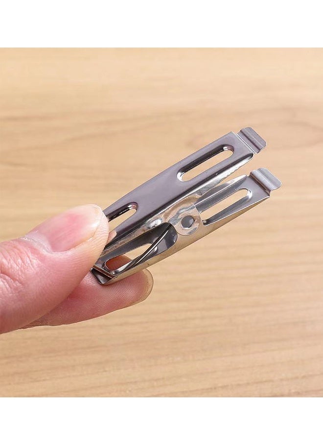 HOMESTAR 20 Packs Heavy Duty Clothes Pins Stainless Steel Clothespins Laundry Clips Metal Clothes Pegs Clothing Clips for Hanging Clothes Home Outdoor, Silver - Image 5