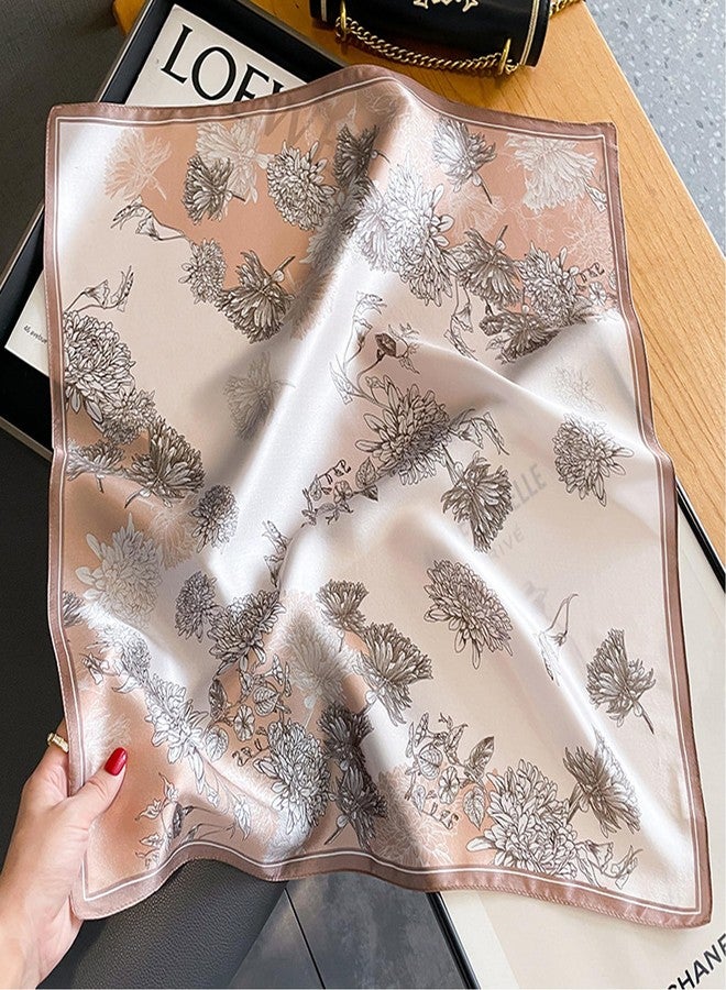 Aufeel 100% Real Mulberry Silk Women Small Square Neck Scarfs 21" Lightweight Headscarf Printed Neckerchief Gift Packed, Pale Pink, S - Image 5