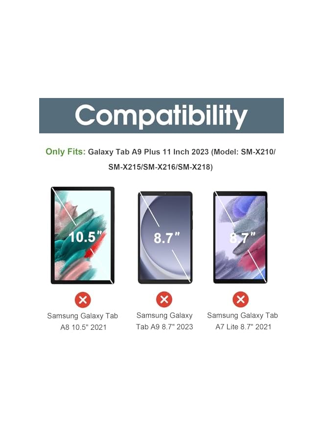 Procases For Galaxy Tab A9 Plus 11 Inch 2023 Case Slim Stand Hard Back Shell Protective Smart Cover Case For 11 Inch Galaxy Tab A9 Plus Plus 2023 Sm X210 X215 X216 X218 Black - Image 2