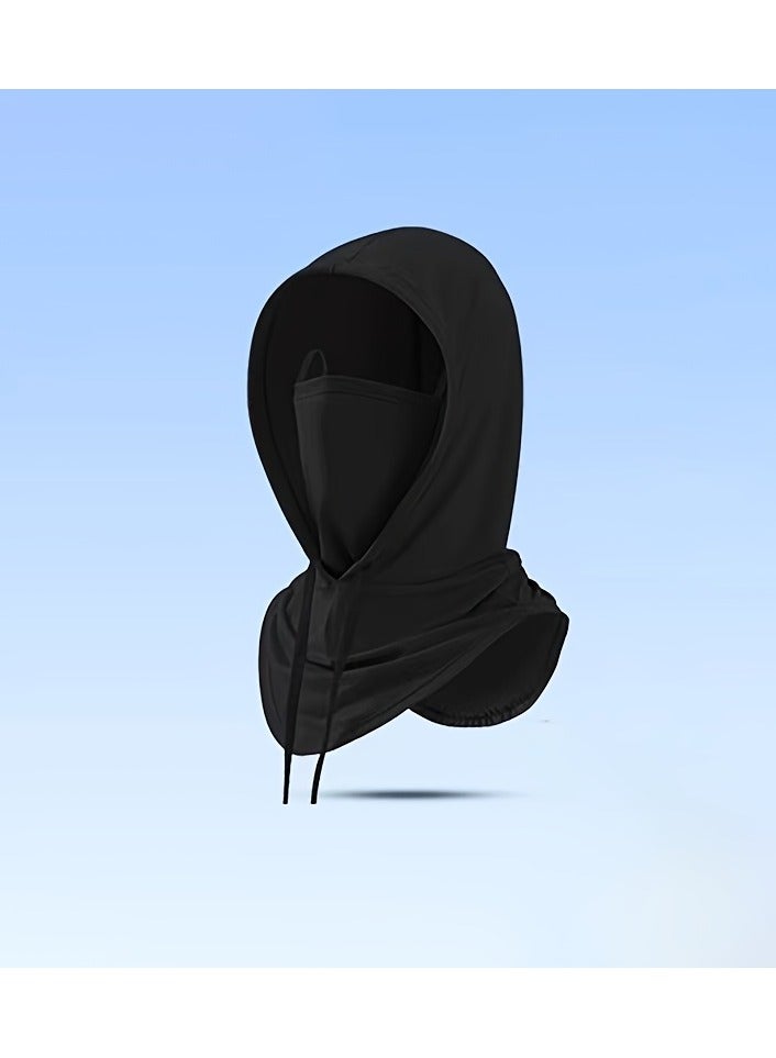 Generic Unisex Full Face Mask Hat Integrated Neck Guard Breathable Cycling Hood Ice Silky Scarf - Outdoor Sports Gear, Sunscreen Face Covering, Hand Washable, Black, Clothing | Versatile Headgear | Breathable Fabri  - Image 4