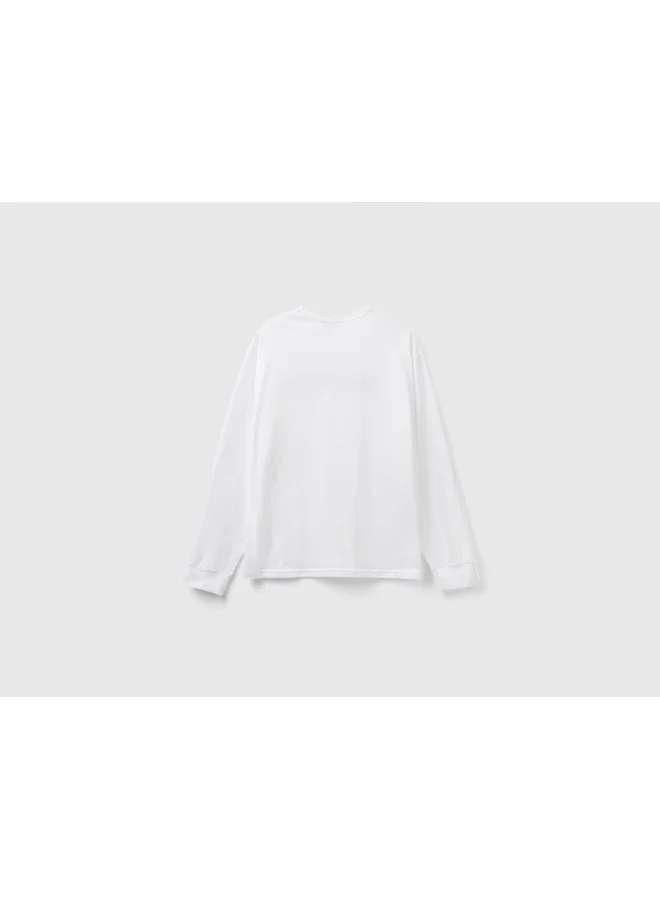 يونايتد كولورز أوف بينتيون Long Sleeve T-Shirt In Organic Cotton
