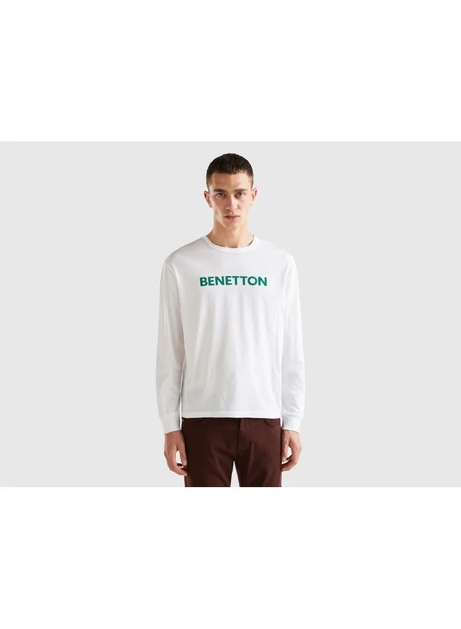 UNITED COLORS OF BENETTON Long Sleeve T-Shirt In Organic Cotton