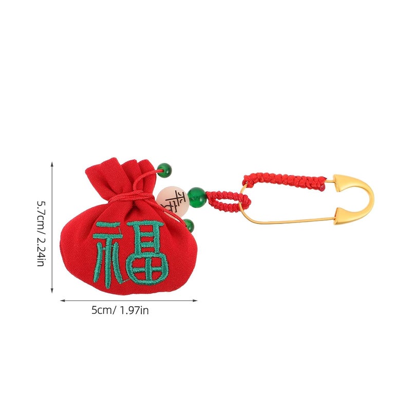 Baby Memorial Pouch - Baby Keepsake Bag for Umbilical Cord and Fetal Hair - Chinese Memory Storage Drawstring Bag with Pin for First Hair - Image 2