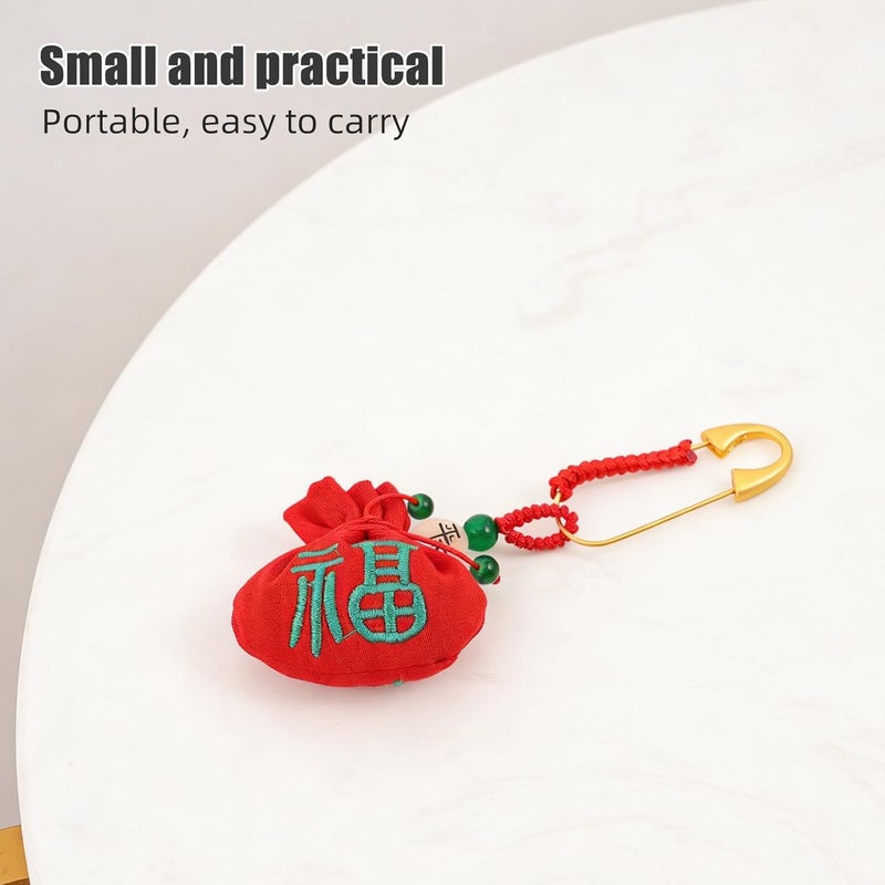 Baby Memorial Pouch - Baby Keepsake Bag for Umbilical Cord and Fetal Hair - Chinese Memory Storage Drawstring Bag with Pin for First Hair - Image 4