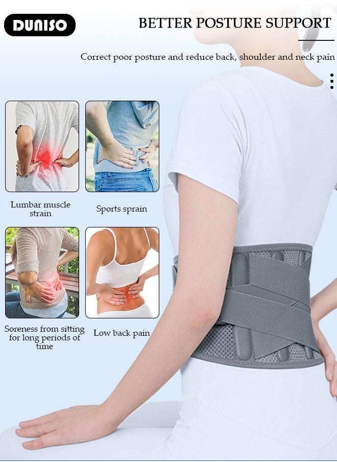DUNISO Back Brace for Women Men Lower Back Pain Relief, Breathable Mesh Back Support Belt Posture Corrector for Spinal and Lifting Lower Back Pain Relief Lumbar Back Support Belt  - Image 3