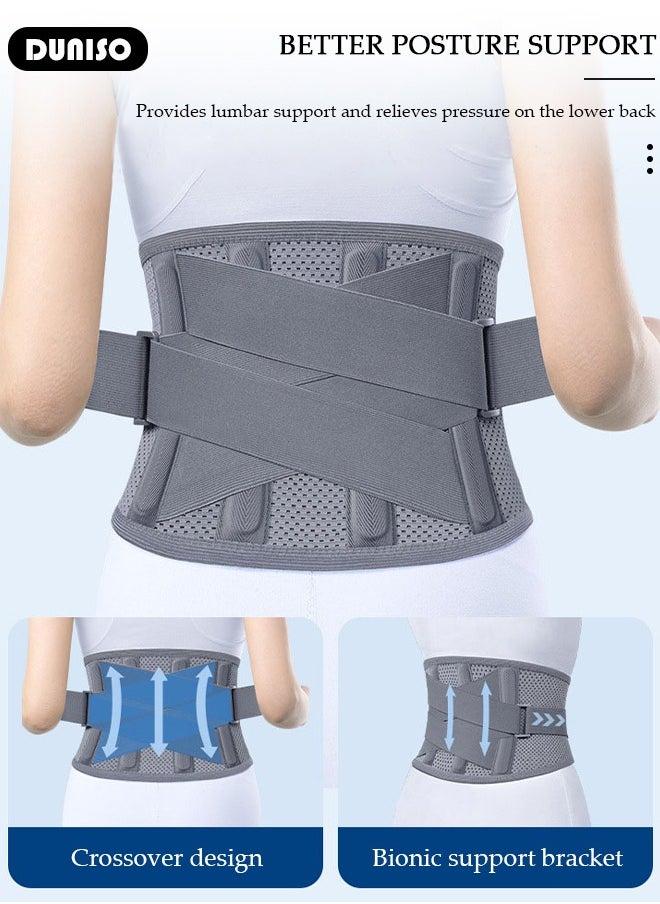 DUNISO Back Brace for Women Men Lower Back Pain Relief, Breathable Mesh Back Support Belt Posture Corrector for Spinal and Lifting Lower Back Pain Relief Lumbar Back Support Belt  - Image 5