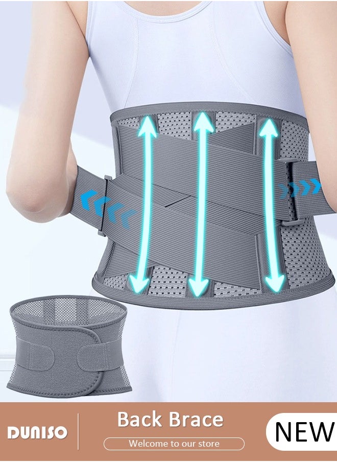 DUNISO Back Brace for Women Men Lower Back Pain Relief, Breathable Mesh Back Support Belt Posture Corrector for Spinal and Lifting Lower Back Pain Relief Lumbar Back Support Belt  - Image 1
