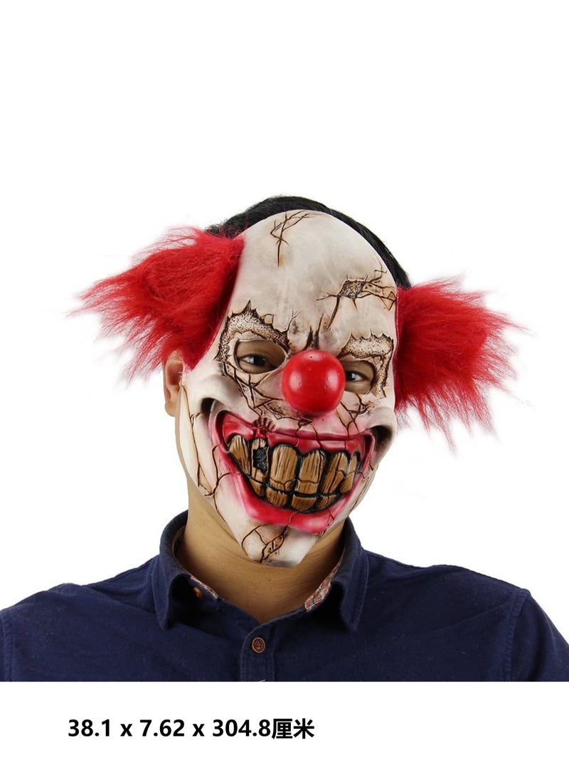 Generic - Horror Role-Playing Clown Mask Party Costume Decoration Ring House Decoration Props Horror Latex Mask (Red Hair Half Face Clown) - Image 1