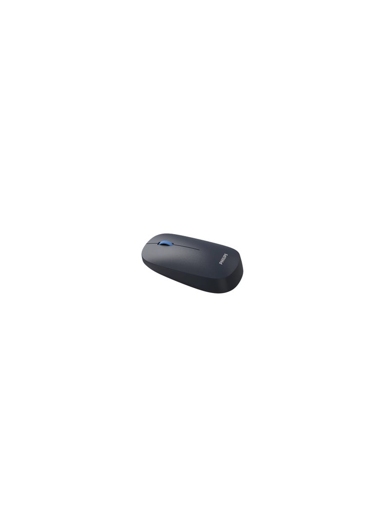 Philips SPK7438 Wireless Mouse, USB, 2.4 GHz/Bluetooth, Optical, Ambidextrous, Silent Buttons, Power Saving Mode, BLACK&BLUE Black - Image 2
