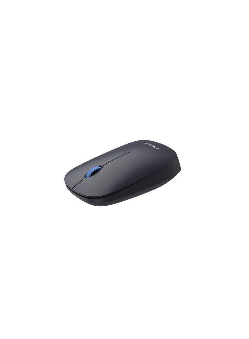 Philips SPK7438 Wireless Mouse, USB, 2.4 GHz/Bluetooth, Optical, Ambidextrous, Silent Buttons, Power Saving Mode, BLACK&BLUE Black - Image 3