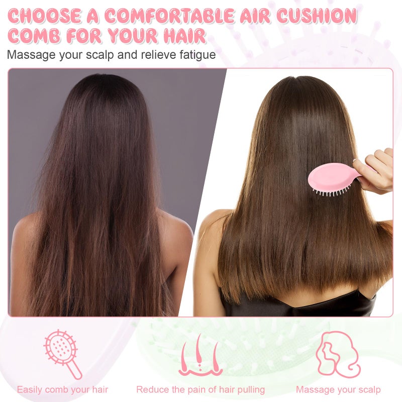 HOFASON 4 PCS Mini Wet Hair Brush Easter Basket Stuffers for Women Teens Girls, Small Hair Brush for Pockets, Bachelorette Party Favors, Bridesmaid Gift, Spa Party Supplies, Travel Mini Brush - Image 3