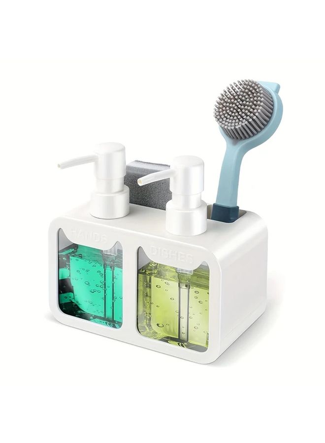 4 In 1 Kitchen Soap Dispenser Set With Sponge Caddy Black Style 3 Small - Image 2