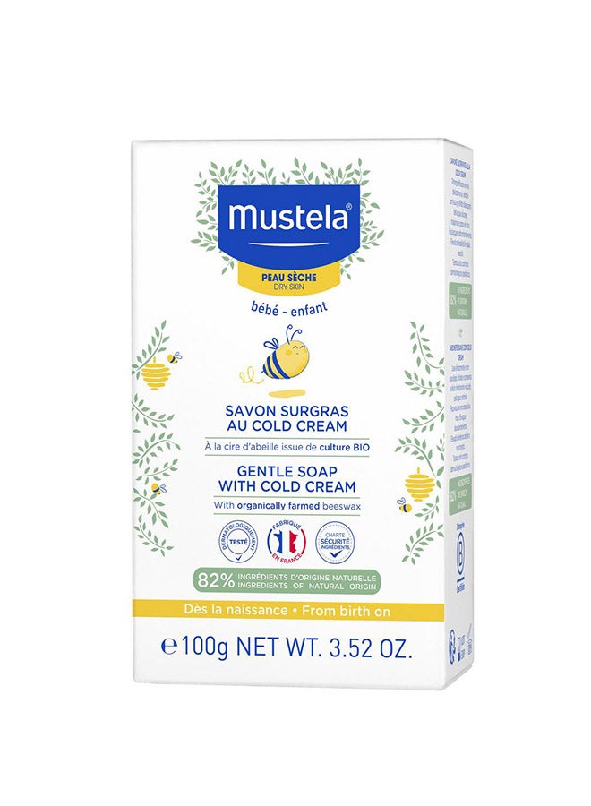 Mustela Gentle and Organic Baby Soap with Cold Cream - 100g - Image 1