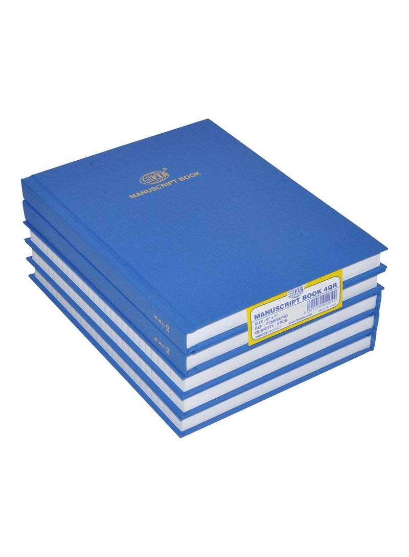 FIS Manuscript Books 8 mm Single Ruled, (Pack of 5 Pcs x 192 Sheets) 4 Quire, Inch Size - FSMN9X74Q - Image 1