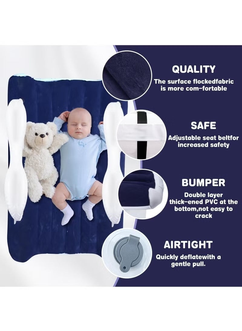 Gonice Toddler Travel Bed, Inflatable Airplane Bed for Kids, Bolw Up Baby Seat with Safety Belt and Pump, Air Mattress for Car Plane Train（The color of the pump is random）  - Image 5