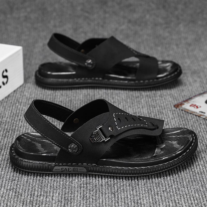 2024 Summer Clip Flip-Flops Breathable Quick-Drying Casual Sandals Plus Size Lightweight Retro All-Match Beach Shoes For Boys - Image 1