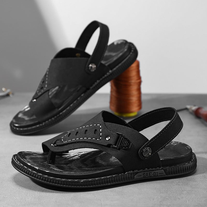 2024 Summer Clip Flip-Flops Breathable Quick-Drying Casual Sandals Plus Size Lightweight Retro All-Match Beach Shoes For Boys - Image 2