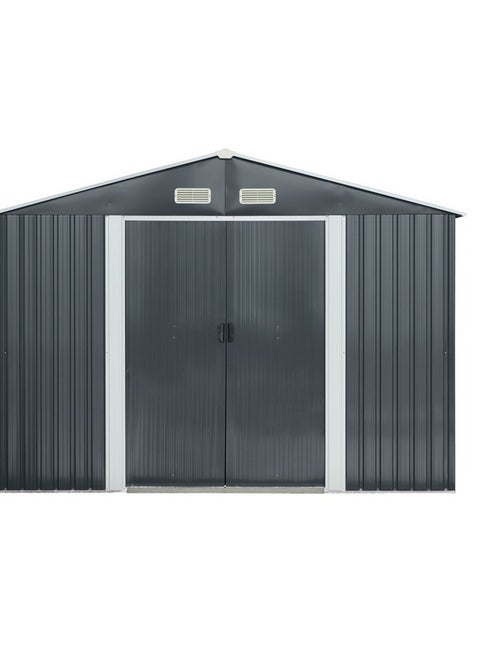 Durable and High Quality Basic Metal Storage Shed Grey and White 8 x 10 ft