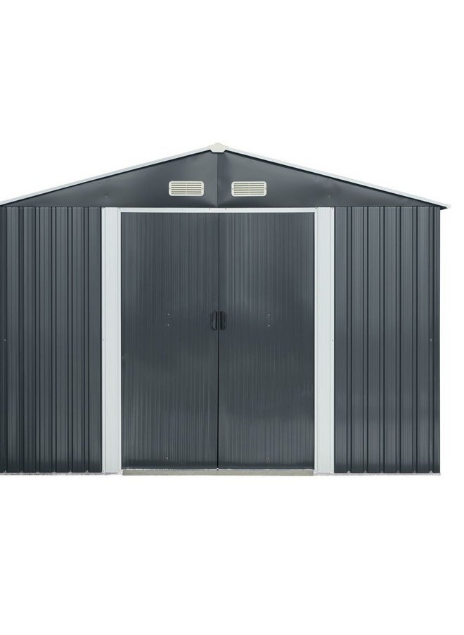 Generic - Durable and High Quality Basic Metal Storage Shed Grey and White 8 x 10 ft - Image 1