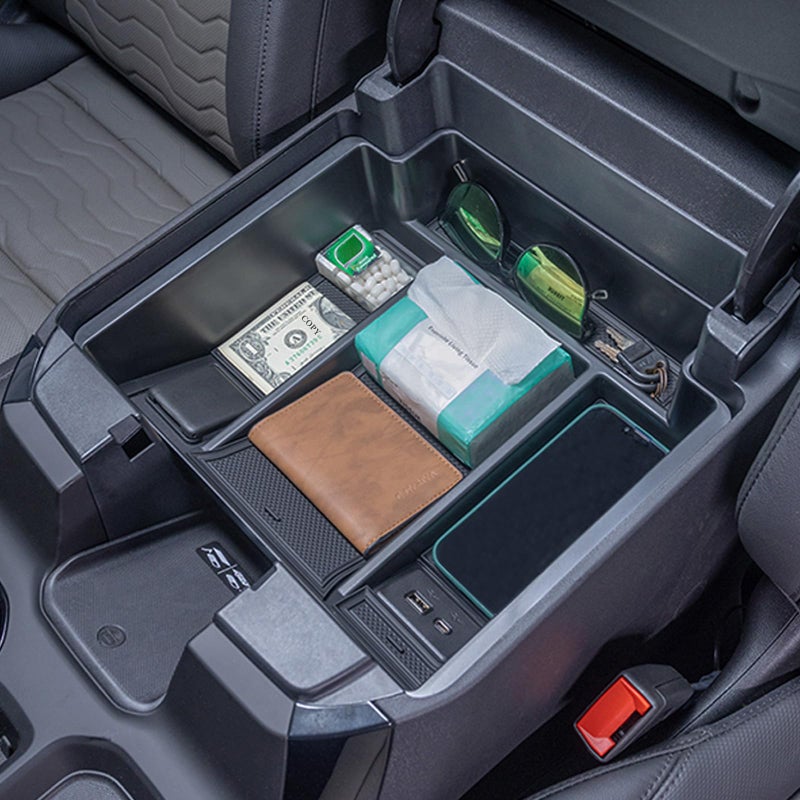 TOPINSTALL 22-26 Full Size Tray 2-Lay Space Compatible with 2022-2026 Refreshed Silverado/Sierra 1500 and 2024-2026 Chevy Silverado/GMC Sierra 2500HD 3500HD Use with OEM Organizer (Bucket Seats ONLY) - Image 1