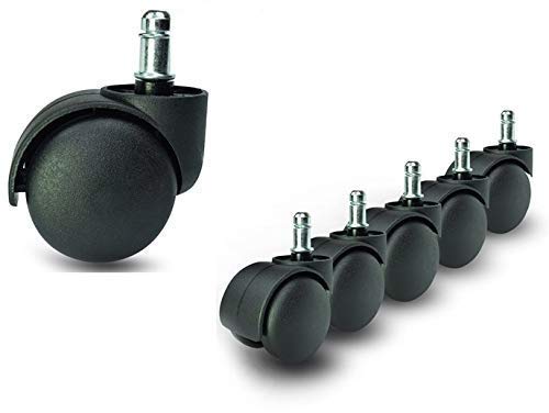 Breewell New Imported Caster Wheels Office Chair Black Set of 5 - Image 1