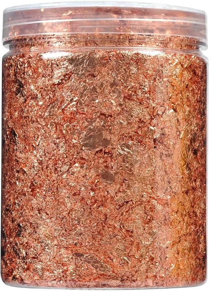 15g Glitter foil Leaf Flakes Sheets for Resin Art Gilding Nail Painting Slime Craft Jewelry Making Supplies Rose Gold