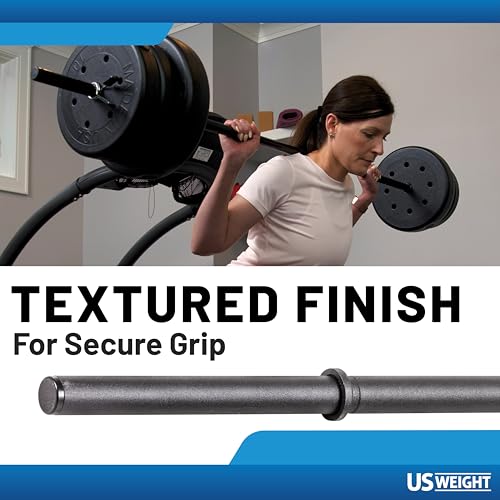 US Weight 3-Piece 54" x 1" Exercise Barbell Set - Includes 2 Spring Clips - 150lb Max Weight Rating - Perfect Workout Barbell for Home Gym or Travel - Image 4