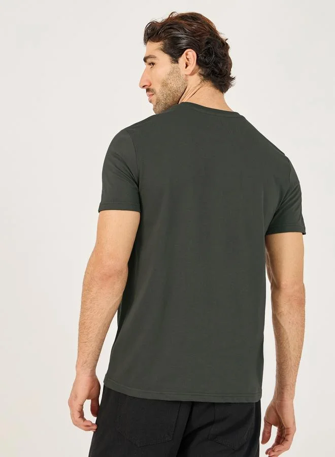 ستايلي Styli Geometric Graphic Print Regular Fit T-Shirt