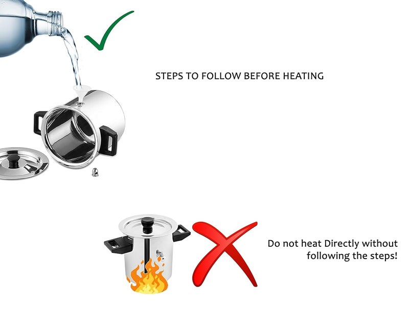 BLeaf Stainless Steel Milk BoilerChocolate Melter 2 litres - Image 3