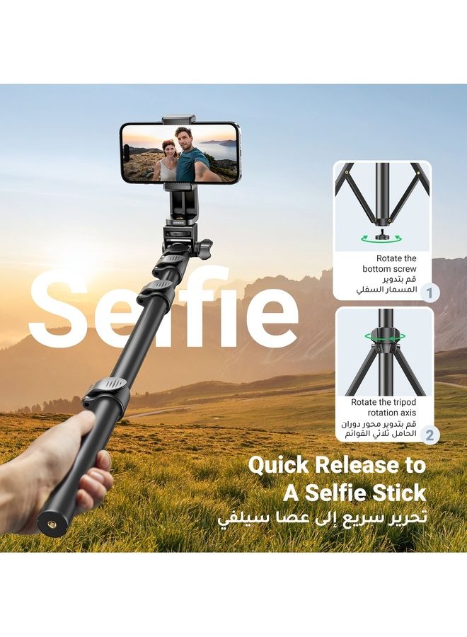 Raxoom 70-Inch Cell Phone Selfie Stick Tripod, Phone Tripod Stand All-in-1 With Wireless Remote,100% All Aluminum Stick And Legs,Lightweight, Phone Tripod For iPhone 16/15 Series, Galaxy S24, GO Pro,Digital Camera - Image 3