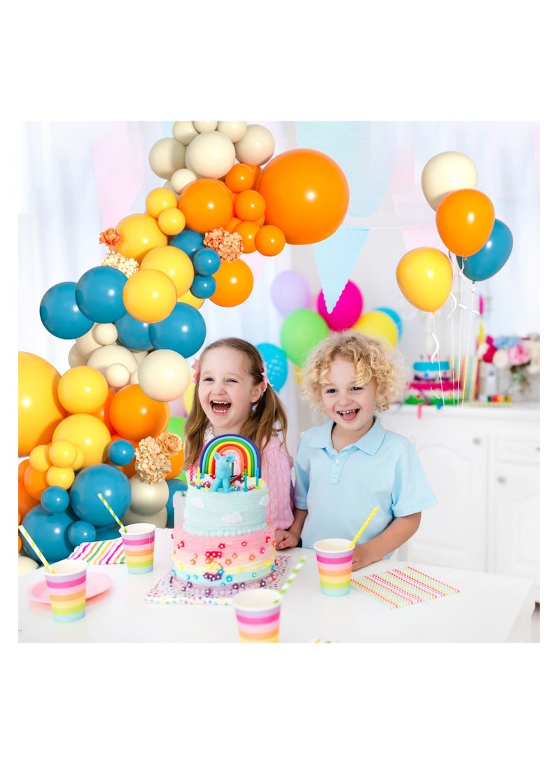 KASTWAVE Balloon Arch Kit, 126Pcs Blue Yellow Orange Balloon Arch Garland Kit With Lemon Yellow Orange And Teal Blue Balloons for Birthday Wedding Baby Shower Party - Image 2