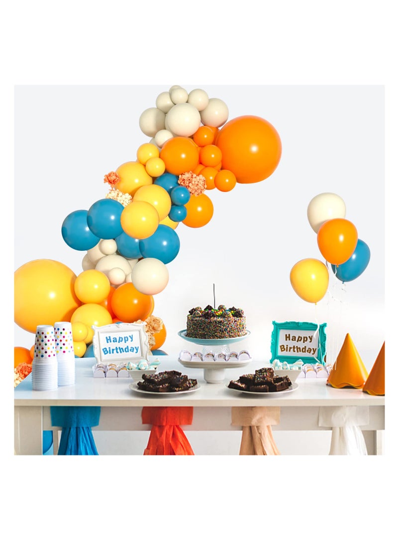 KASTWAVE Balloon Arch Kit, 126Pcs Blue Yellow Orange Balloon Arch Garland Kit With Lemon Yellow Orange And Teal Blue Balloons for Birthday Wedding Baby Shower Party - Image 3