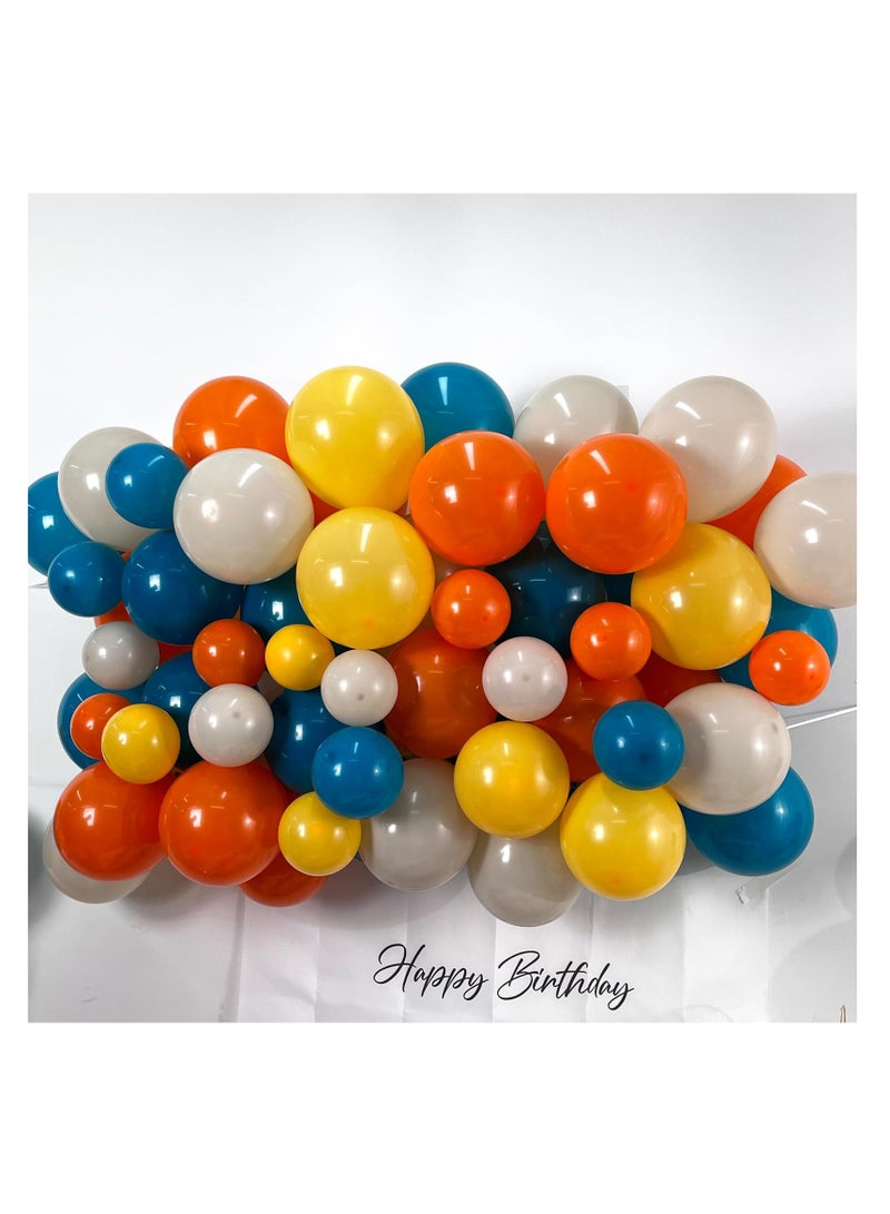KASTWAVE Balloon Arch Kit, 126Pcs Blue Yellow Orange Balloon Arch Garland Kit With Lemon Yellow Orange And Teal Blue Balloons for Birthday Wedding Baby Shower Party - Image 5
