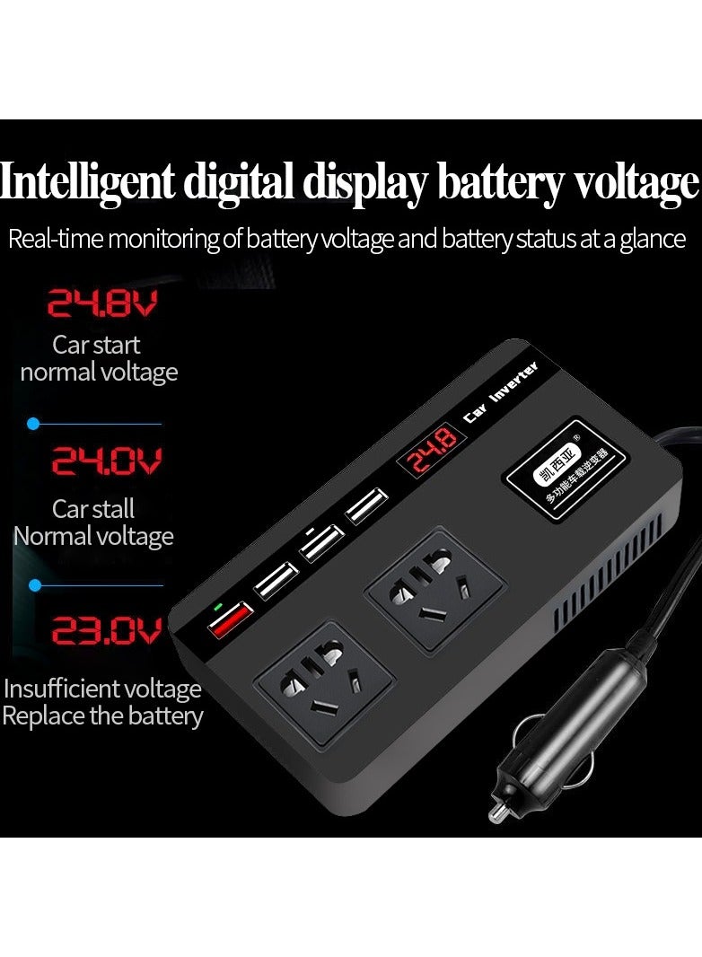 200W DC12V/24V To 220V Car Truck Inverter Power Converter Car Charger Socket Volt Meter Car Fast Charger Laptop Charger QC3.0 - Image 4