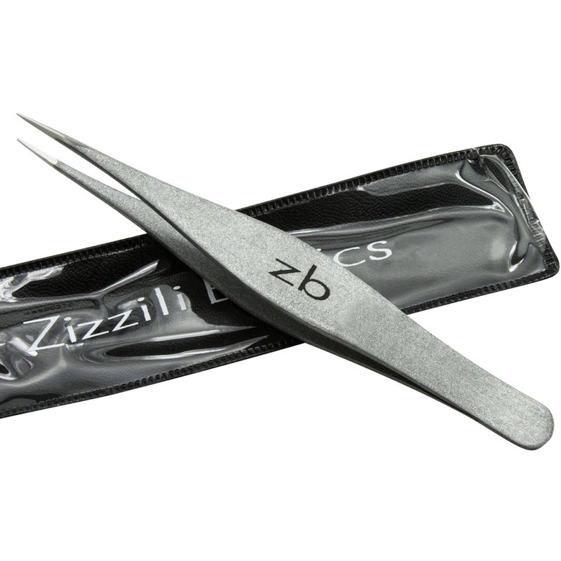 Zizzili Basics Ingrown Hair Tweezers by Zizzili Basics - Surgical Grade Stainless Steel Fine Pointed Tweezer - Precision Aligned Tips for Splinter, Eyebrow & Facial Hair Removal - with Bonus Tip Guard & Carry Pouch - Image 5