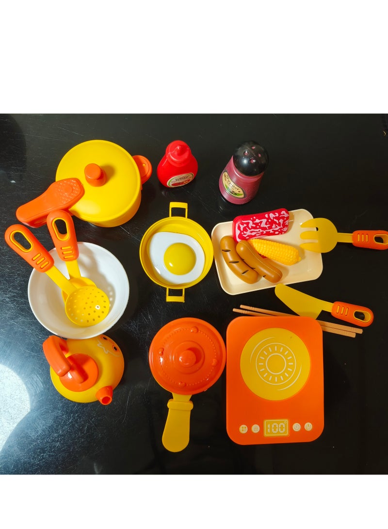 مطبخ بلاستيكي مصغر يتظاهر بلعب لعبة مجموعة للأطفال - Image 2