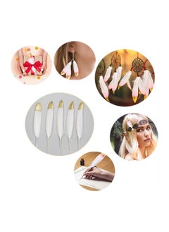 Y&D Feathers For Crafts SYOSI 30 Pcs Natural Glitter Feather White Diy Craft Gold Dipped  - Image 4
