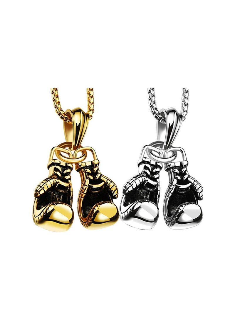 GGOOT Popular Men's Punk Alloy Boxing Glove Chain Pendant Necklace Silver Adorable Quality and Practical PracticalandCost-Effective  - Image 4