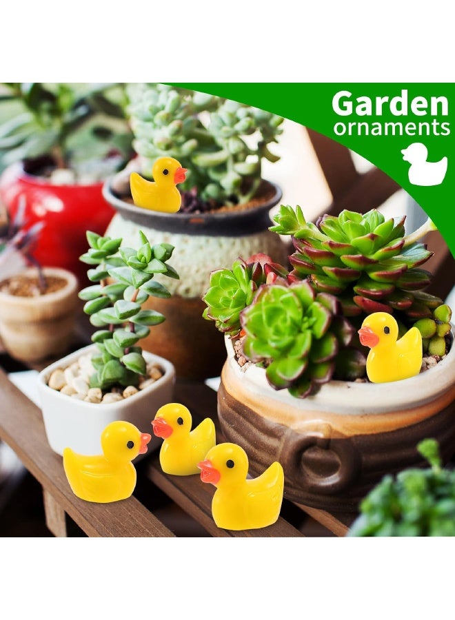 100 Pcs Mini Resin Ducks, Tiny Ducks Set for Potted Miniature Decoration, Garden Aquarium Potted, Garden Dollhouse, Cake Decoration, DIY Slime Kit, Craft Charms Party Toys - Image 4