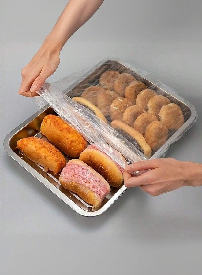 50 قطعة من أغطية حفظ الطعام الطازج، أغطية صواني الخبز للاستعمال مرة واحدة، أغطية قابلة للتمدد لحاويات الطعام، أغطية مرنة لتخزين الطعام لأوعية تحضير الوجبات، أغطية بلاستيكية للنزهات العائلية في الهواء - Image 1